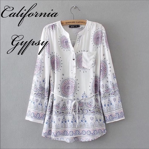 Tops - Boho mandarin neckline top🌸✨🌈